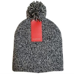 Rampage Women's Acrylic Beanie Hat with Pom Pom Static Gray New Winter Gifts